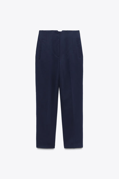 White High Waisted Pants