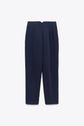 Navy Blue HIGH-WAIST TROUSERS