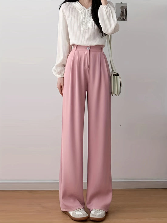 Single-Button Loose Trousers