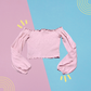 Square Neck Shirred Cropped Top