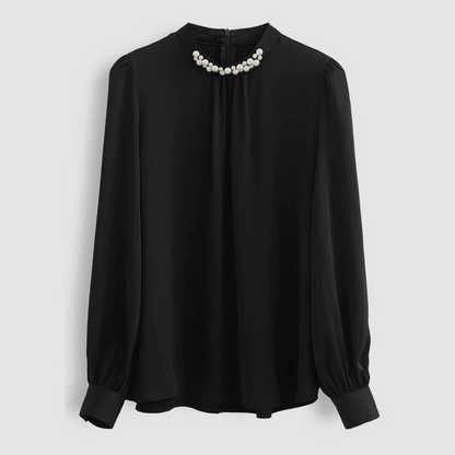 Black Pearl Neck Top