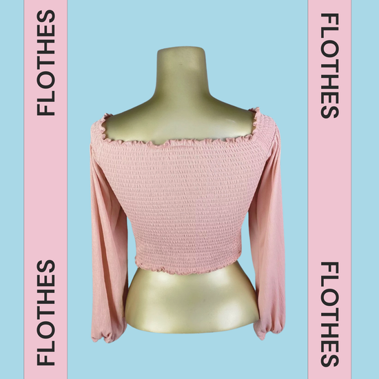 Square Neck Shirred Cropped Top