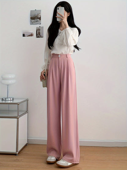 Single-Button Loose Trousers