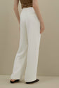White Pleated Wide-Leg Trousers