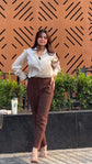 White High Waisted Pants