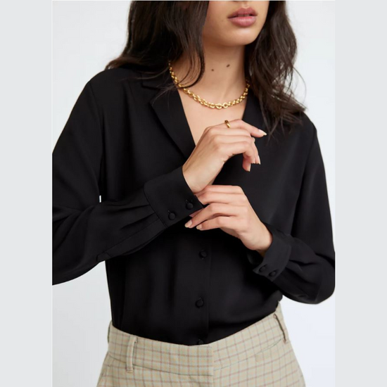 Black Button-Up Blouse
