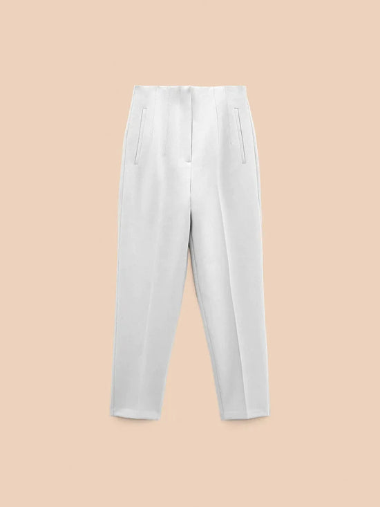 White High Waisted Pants