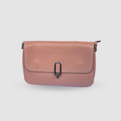 Tea Pink Leather Shoulder Bag