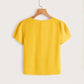 EMERY ROSE Petal Sleeve Knot Front Top