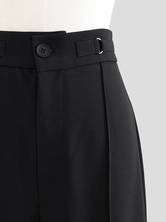 Slant Pocket Button Front Straight Leg Pants – flothes.com